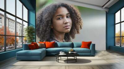 Beautiful Mixed Race African American Girl Teenager Wall mural