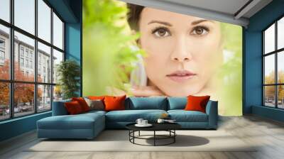 natural green health spa concept beautiful woman Wall mural