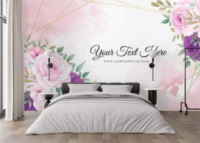 Beautiful pink and purple floral background Wall mural