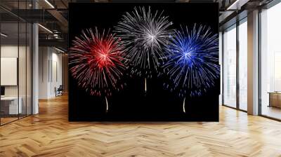 red white and blue fireworks Wall mural