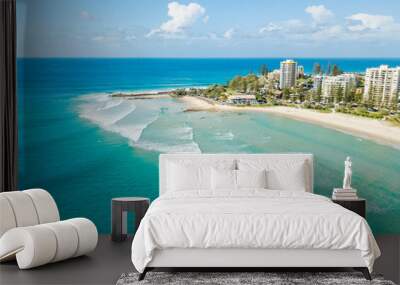 Coolangatta and Snapper Rocks from an aerial view Wall mural