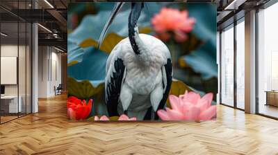 Jabiru in a wetland setting, native to Paraguay Wall mural