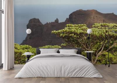 st helena millennium forest with king queen rock landmark in bg Wall mural