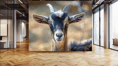 African pygmy goat portrait on farm  nature and wildlife. Wall mural