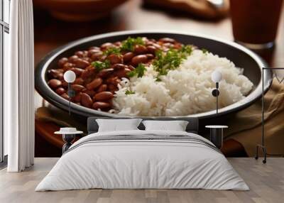 Brazilian Rice and Beans: A Traditional Dish Wall mural