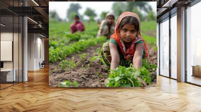 child labour in indian farms  labour Wall mural