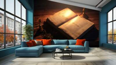 Christian symbols of faith, hope, and spirituality. Wall mural