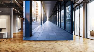 empty street and detail of a building in a city Wall mural