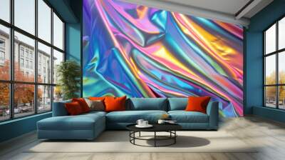 Premium quality holographic foil wallpaper design. Wall mural