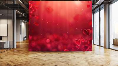 red background  red backdrop  scene  chinese new year  valentine  love mood heart tone Wall mural