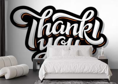 Thank You lettering. Hand drawn vector calligraphy Wall mural