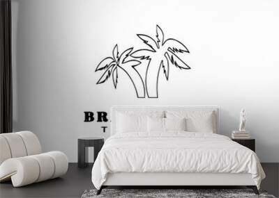 palm tree cartoon logo icon design cute vector illustration Wall mural