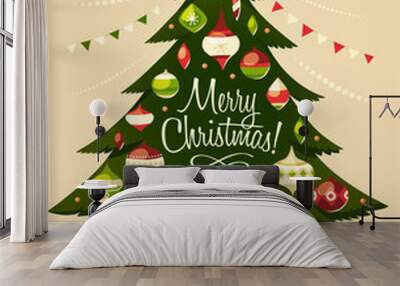 Christmas tree with gifts Wall mural