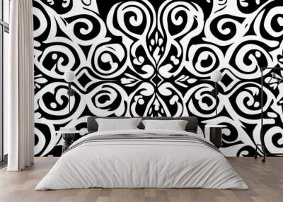 Symmetrical black line pattern for elegant home decor Wall mural