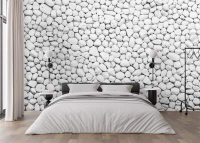 White stone wall texture and background, White texture background, Abstract surface wallpaper of stone wall Wall mural