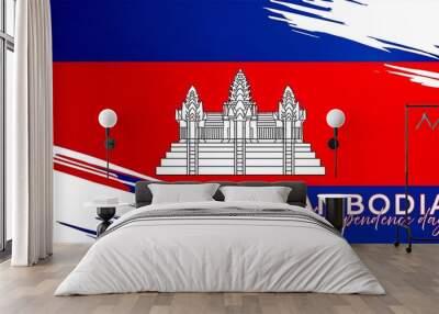 Cambodia Independence Day Poster Design Wall mural