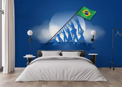 National Day or Independence Day Design for Brazilian Celebration Vector Illustration. 7 de setembro, independencia do brasil, (translation : 7 September, Independence Day of Brazil) Wall mural