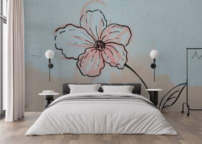 abstract floral background with flowers Wall mural