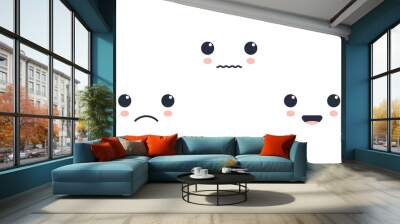 facial expression on a white background. set of cute emotions. vector Wall mural