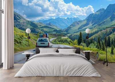 Family SUV on a Camping Trip Wall mural