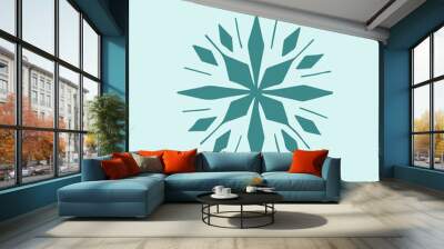 Hand drawn snowflakes. Snowflake isolated on whit background. Snowflakes for design winter prints. Collection drawing Ice crystal ink freehand. Hand drawn Snowflake. Vector Wall mural