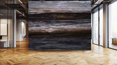 Old dark wooden texture. Natural pattern wood background Wall mural