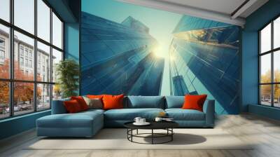 The tall glass buildings Wall mural