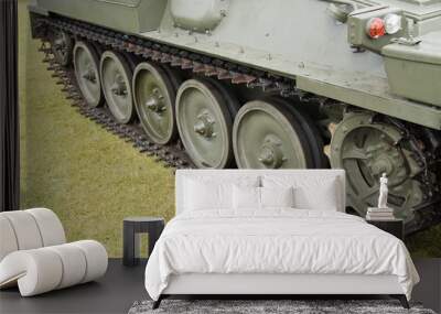 The Wheels and Tracks of a Military Armoured Vehicle. Wall mural