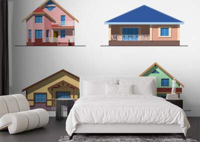 Houses 2 color Wall mural