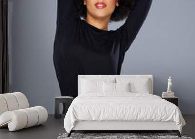 Sexy African American woman in a short top Wall mural