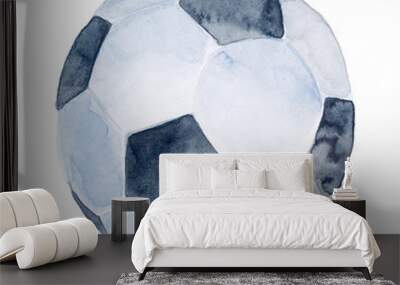 hand-drawn watercolor illustration: soccer ball isolated on white background Wall mural