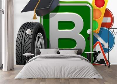 vector driving school concept Wall mural