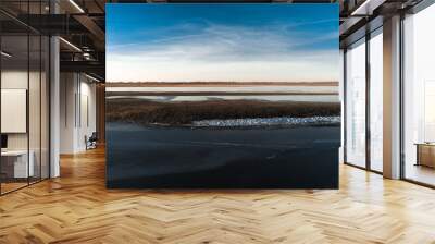 Sping background - river, lake, snow, melting, warming, environm Wall mural