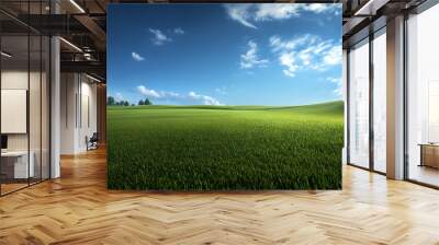 green field and blue sky Wall mural