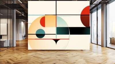 banner of graphic design with simple geometric shapes. Generative AI Wall mural