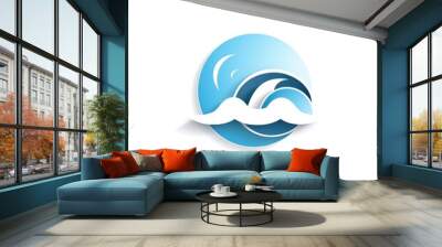 Partly Cloudy Weather Icon Illustration Wall mural