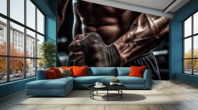 Men's fitness muscles Wall mural