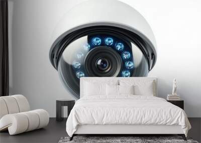 CCTV camera isolated on white background Wall mural