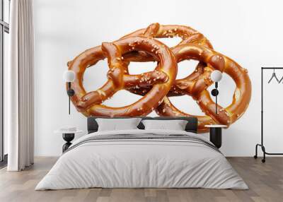 Pretzels isolated on  transparent background . PNG Wall mural