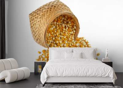 Dried corn on white background Wall mural