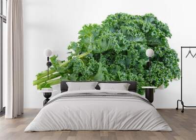 Fresh kale on white background Wall mural