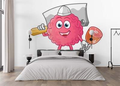 brain Butcher illustration. character vector Wall mural