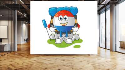 dutch flag go camping mascot. cartoon vector Wall mural