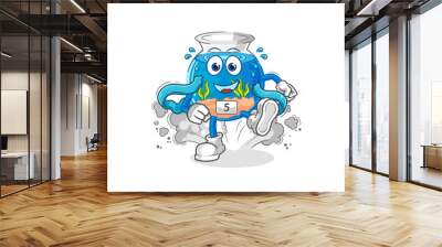 fish bowl runner character. cartoon mascot vector Wall mural