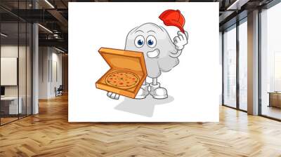 ghost pizza delivery boy vector. cartoon character Wall mural