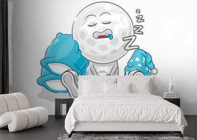 golf head sleeping character. cartoon mascot vector Wall mural