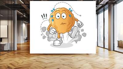 meatball running illustration. character vector Wall mural