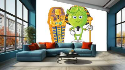 pea head ancient egypt cartoon. cartoon mascot vector Wall mural