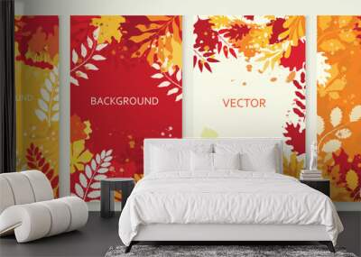 Vector backgrounds on an autumn theme with a place for text. Autumn leaves. Wall mural