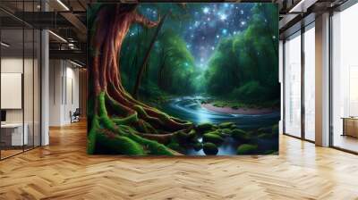 landscape with forest Wall mural